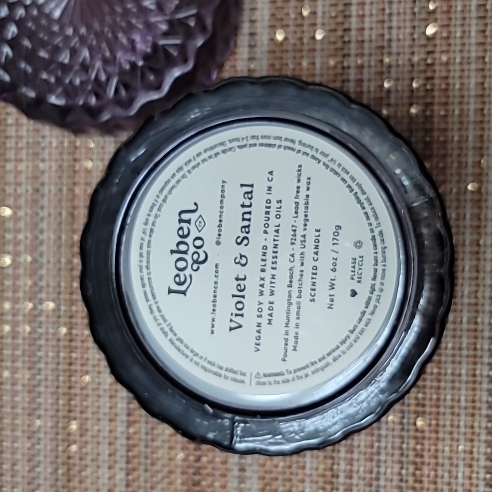 COPY - Leoben Co, Violet & Santal, 6oz soy candle, NWT - Picture 3 of 5